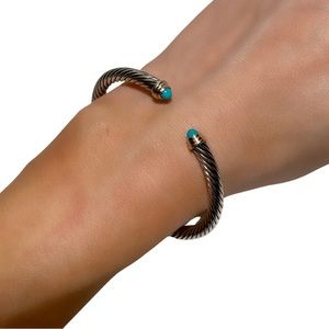 DAVID YURMAN Cable Classics Bracelet with Turquoise and 14k Gold, 5mm